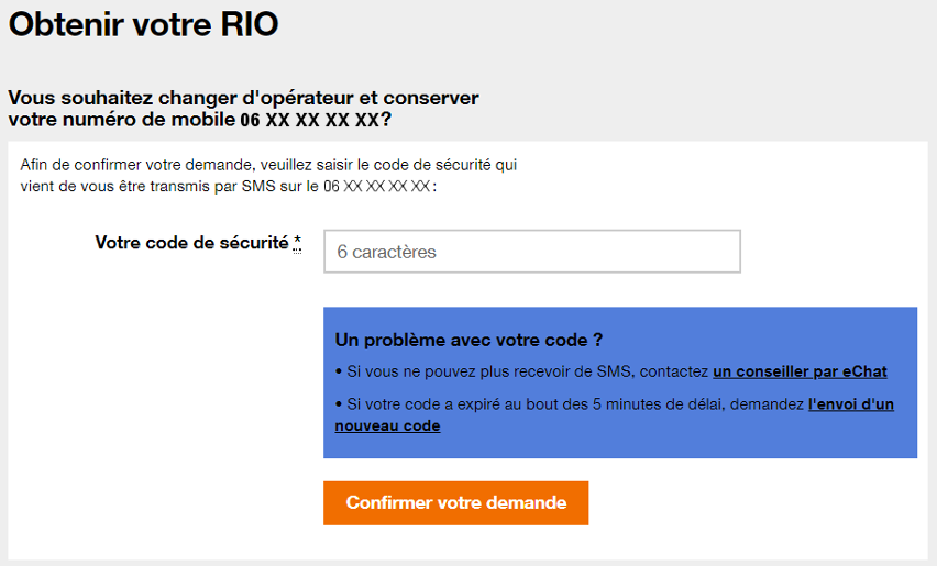 Quelles sont les étapes à suivre pour obtenir le numéro RIO ORANGE de sa ligne mobile ?